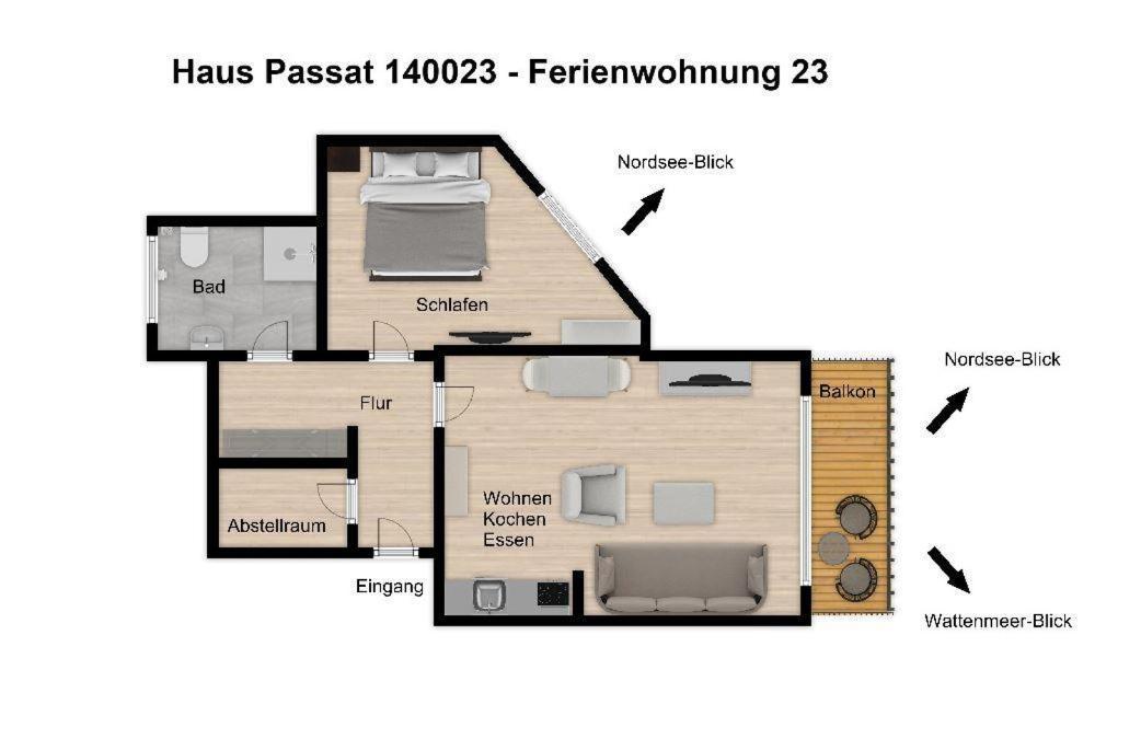 Haus Passat Ferienwohnung 23 Wangerooge Eksteriør billede
